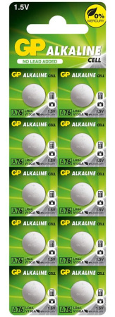 Батарейка щелочная GP A76 (LR44, 1.5V)