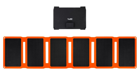 Складная солнечная панель TOP-SOLAR-40 на 40W DC 19.8V 2A, USB QC и Type-C. Складная на 6 секций.