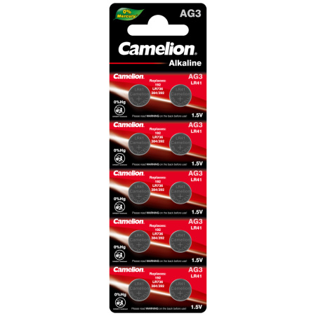 Батарейка щелочная Camelion AG3 (LR41, 1.5V)