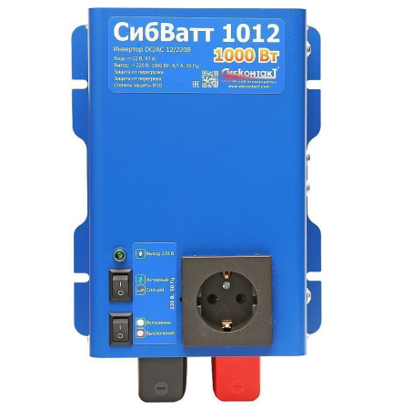 Преобразователь напряжения DC/AC, инвертор СибВатт 1012 12В/220В, 1000Вт