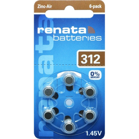 Батарейка воздушно-цинковая Renata ZA312 (1.45V)