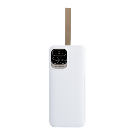 Внешний аккумулятор PERFEO 30000 Atomic Age White (LED дисплей, PD+QC3.0, Type-C, 2xUSB, max 22.5W